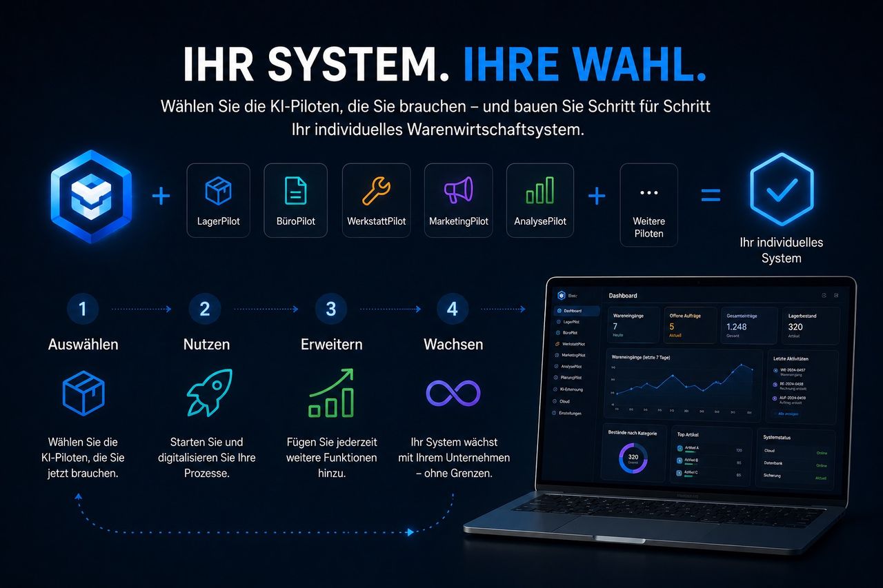Modularer Aufbau der Petersen KI Betriebssteuerung – Ihr System, Ihre Wahl