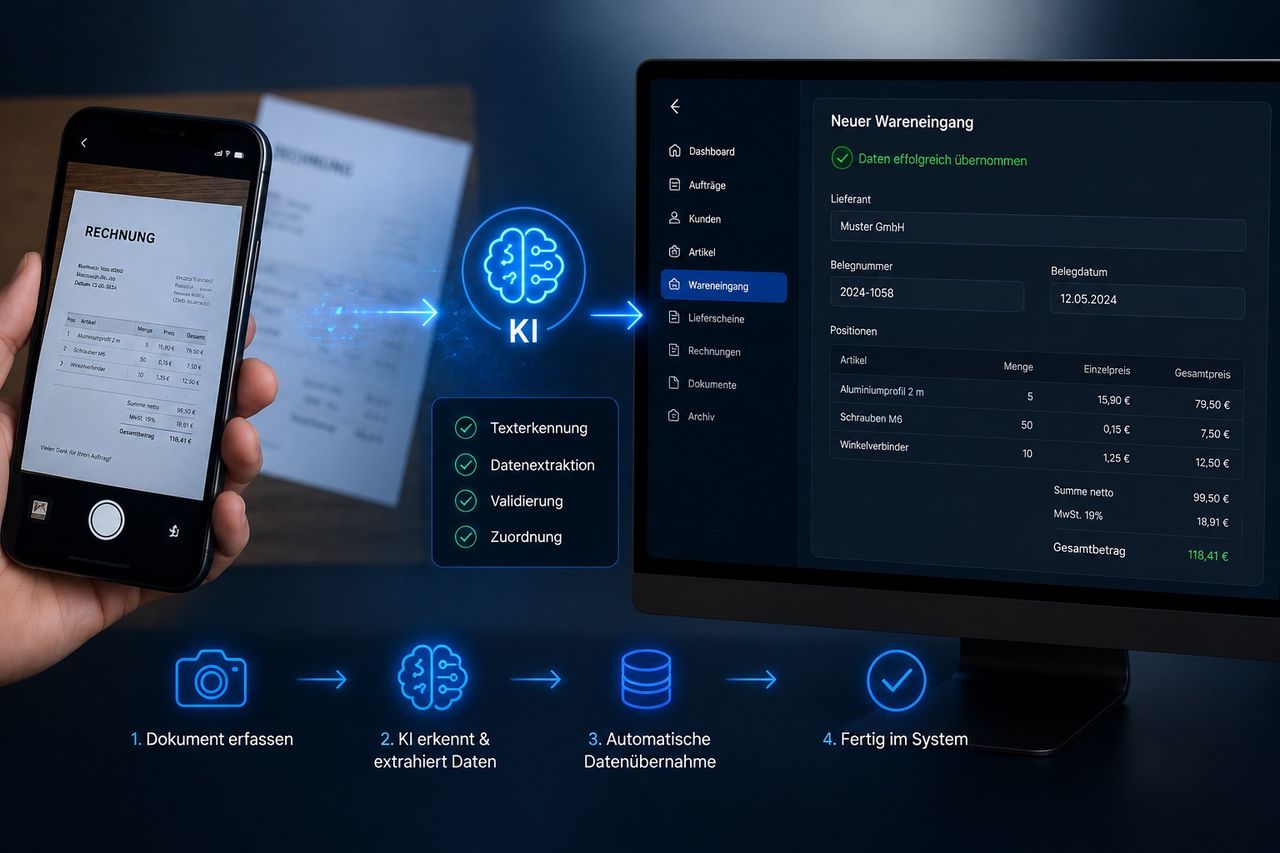 Automatische Datenübernahme aus Fotos und Dokumenten durch KI